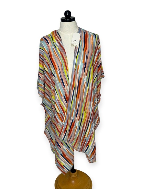 Other - NWT Colorful Striped Kimono Boho Open Front Lightweight Layering Wrap